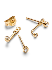 Pandora Era Bezel Lab-Grown Diamond Ear Jacket Stud Earrings - 0.10 ct TW, 14k gold