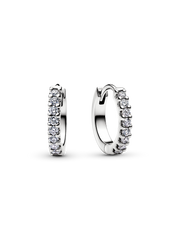 Pandora Era Lab-Grown Diamond Pavé Hoop Earrings - 0.12 ct TW, 14k white gold