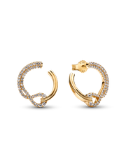 Pandora Infinite Lab-grown Diamond Pavé Open Circle Stud Earrings - 0.54 ct TW, 14k gold