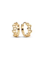 Pandora Era Linked Hearts Hoop Earrings - 14k gold