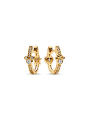 FINAL SALE - Disney Mickey Mouse & Minnie Mouse Sparkling Hoop Earrings - 14k gold plating