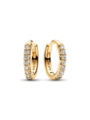 Sparkling Huggie Hoop Earrings - 14k gold plating