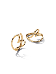 Organically Shaped Heart Hoop Earrings - 14k gold plating