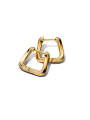 Twisted Triangle Small Hoop Earrings - 14k gold plating