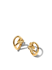 Organically Shaped Heart Small Hoop Earrings - 14k gold plating