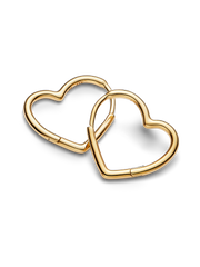 Asymmetrical Heart Hoop Earrings - 14k gold plating
