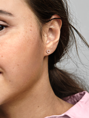 FINAL SALE - Open Heart Stud Earrings - 14k rose gold plating