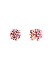 FINAL SALE - Pink Daisy Flower Stud Earrings - 14k rose gold plating
