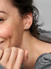 Open Heart Stud Earrings - Sterling silver