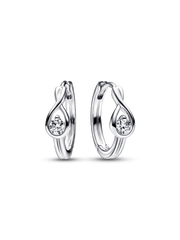 FINAL SALE - Pandora Infinite Sterling Silver Lab-grown Diamond Hoop Earrings - 0.20 ct TW, Sterling silver