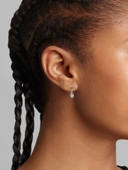 FINAL SALE - Pandora Infinite Sterling Silver Lab-grown Diamond Drop Earrings - 0.30 ct TW, Sterling silver