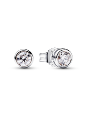 Pandora Era Bezel Sterling Silver Lab-grown Diamond Earrings - 0.30 ct TW, Sterling silver