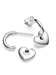 Heart Open Hoop Earrings - Sterling silver