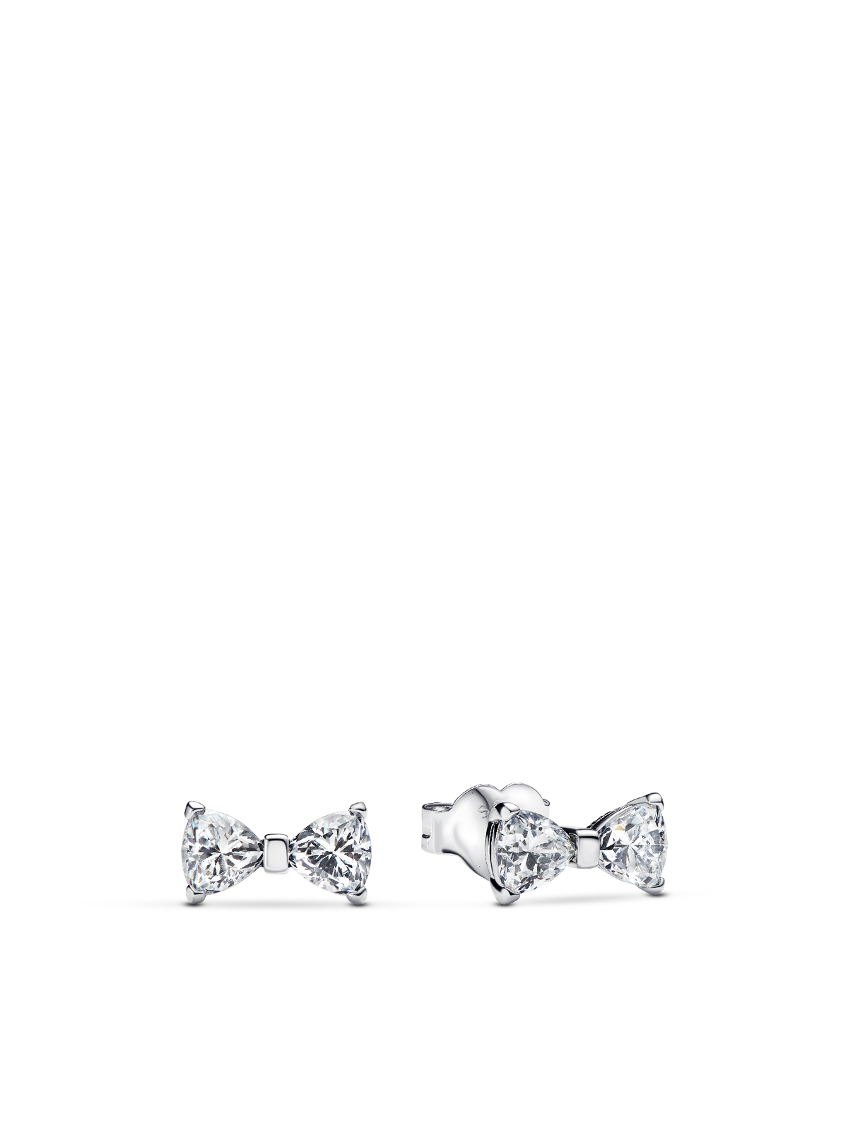 Sparkling Small Bow Stud Earrings - Sterling silver