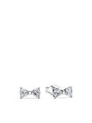 Sparkling Small Bow Stud Earrings - Sterling silver