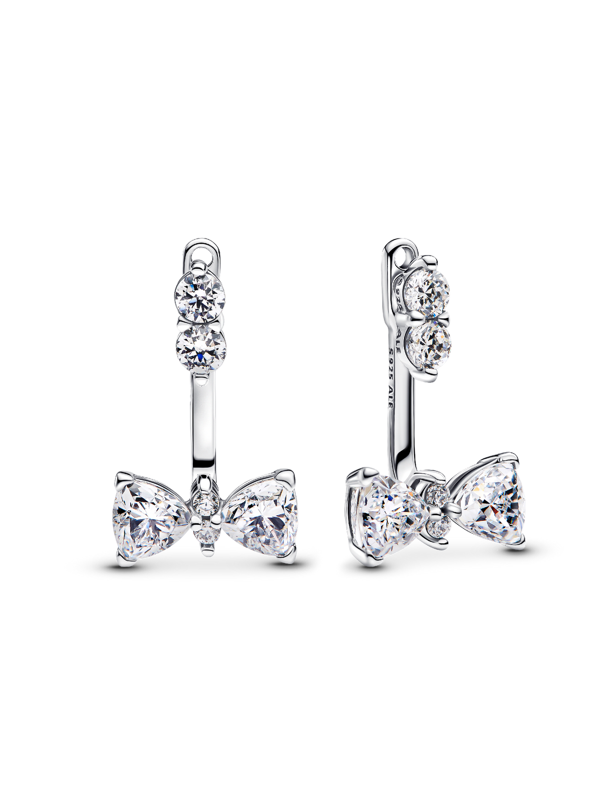 FINAL SALE - Sparkling Bow Drop Earrings - Sterling silver