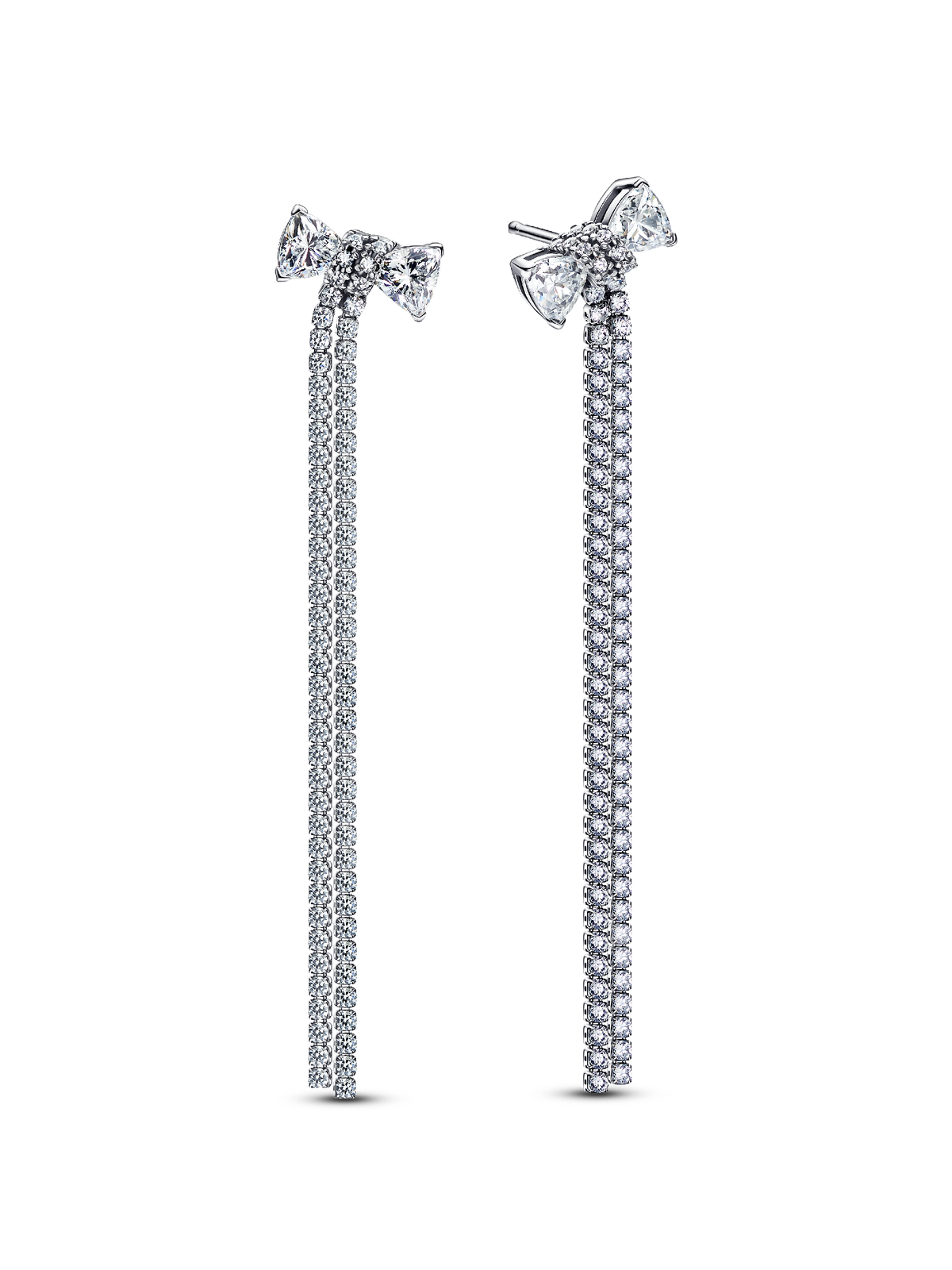 FINAL SALE - Pavé Bow Drop Earrings - Sterling silver