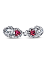 Halo Hearts Stud Earrings - Sterling silver