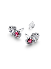 Halo Hearts Stud Earrings - Sterling silver
