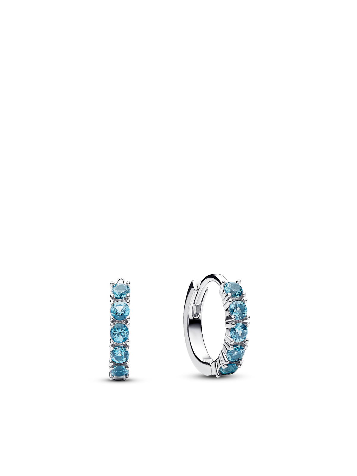 Light Blue Huggie Earrings - Sterling silver