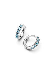 Light Blue Huggie Earrings - Sterling silver