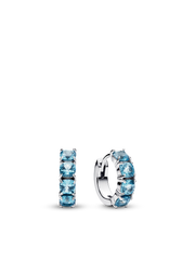 Light Blue Hoop Earrings - Sterling silver