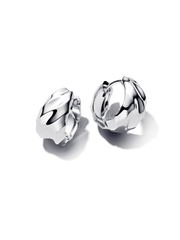 FINAL SALE - Rippled Small Hoop Earrings - Sterling silver