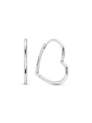 Asymmetrical Heart Hoop Earrings - Sterling silver