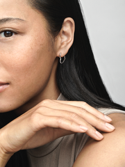 Asymmetrical Heart Hoop Earrings - Sterling silver