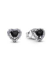 Elevated Heart Stud Earrings - Sterling silver