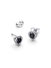 Elevated Heart Stud Earrings - Sterling silver