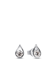 Pandora Infinite Sterling Silver Lab-grown Diamond Earrings - 0.20 ct TW, Sterling silver