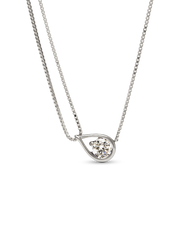 FINAL SALE - Pandora Infinite 14k White Gold Lab-grown Diamond Double Chain Collier Necklace - 0.75 ct TW, 14k white gold
