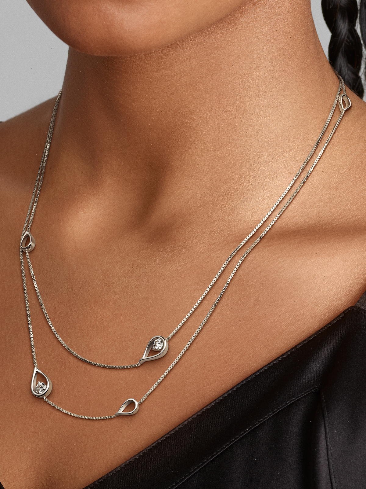 FINAL SALE - Pandora Infinite 14k White Gold Lab-grown Diamond Long Pendant Necklace - 0.50 ct TW, 14k white gold