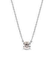 Pandora Era 14k White Gold Lab-grown Diamond Pendant Necklace - 1.00 ct TW, 14k white gold