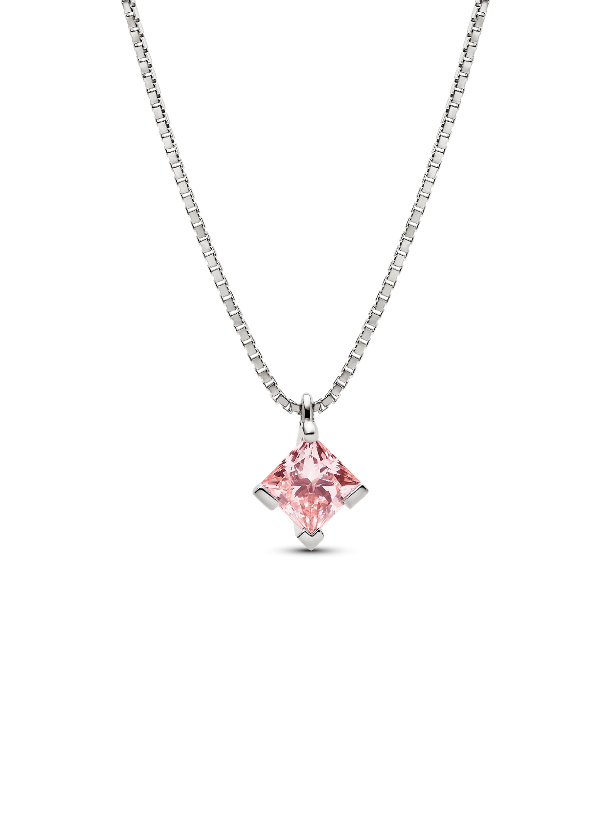 FINAL SALE - Pandora Nova 14k White Gold Lab-grown Pink Diamond Pendant Necklace - 1.00 ct TW, 14k white gold