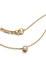 Pandora Era Bezel 14k Gold Lab-grown Diamond Pendant Necklace - 0.15 ct TW, 14k gold