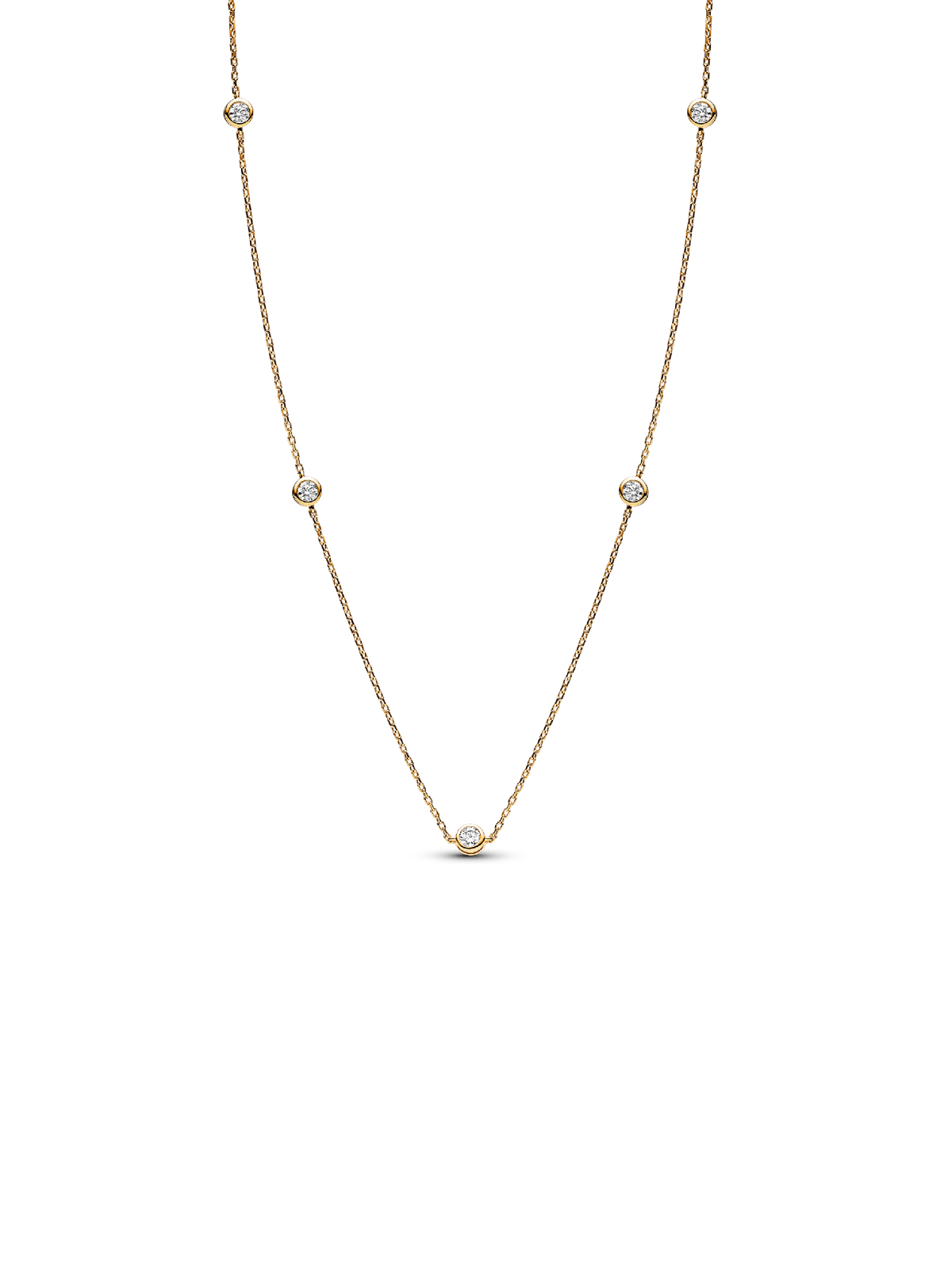 FINAL SALE - Pandora Era Bezel 14k Gold Lab-grown Diamond Station Necklace - 0.50 ct TW, 14k gold