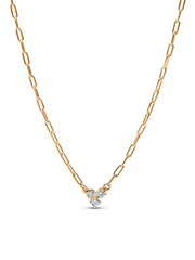 Pandora Era Lab-Grown Diamond Cluster Paperclip Chain Necklace - 0.10 ct TW, 14k gold