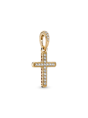FINAL SALE - Sparkling Cross Pendant - 14k gold
