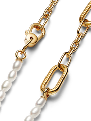 FINAL SALE - Pandora ME Slim Treated Freshwater Cultured Pearl Necklace - 14k gold plating