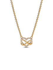 Sparkling Infinity Heart Collier Necklace - 14k gold plating