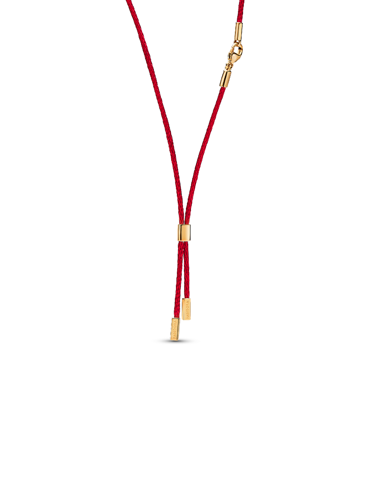 Pandora Talisman Red Recycled Polyester Cord Necklace - 14k gold plating