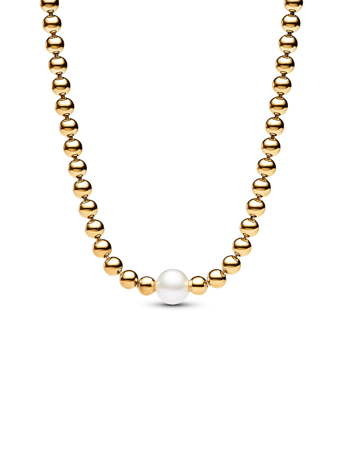FINAL SALE - Treated Freshwater Cultured Pearl & Beads Collier Necklace - 14k gold plating