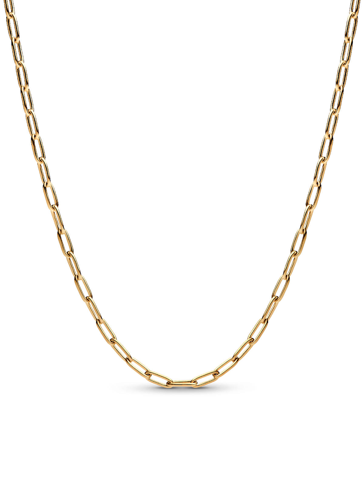 Elongated Link Chain Necklace - 14k gold plating