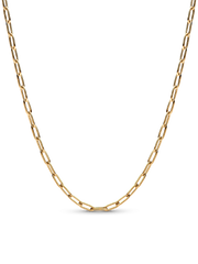 Elongated Link Chain Necklace - 14k gold plating