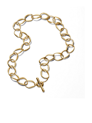 FINAL SALE - Organically Shaped Link Necklace - 14k gold plating