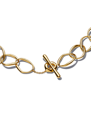 FINAL SALE - Organically Shaped Link Necklace - 14k gold plating