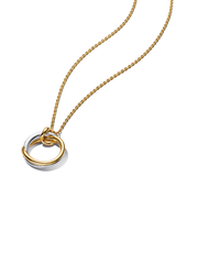 Organically Shaped Two-Tone Pendant Necklace - Sterling silver, 14k gold plating