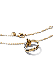 Organically Shaped Two-Tone Pendant Necklace - Sterling silver, 14k gold plating